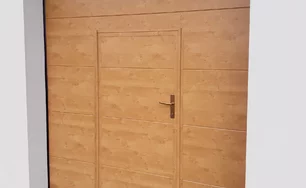 sekčná garážová brána extra lamininácia Irish oak + dvere, Nitrianske Pravno