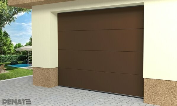 Typizovaná sekčná garážová brána hnedá
